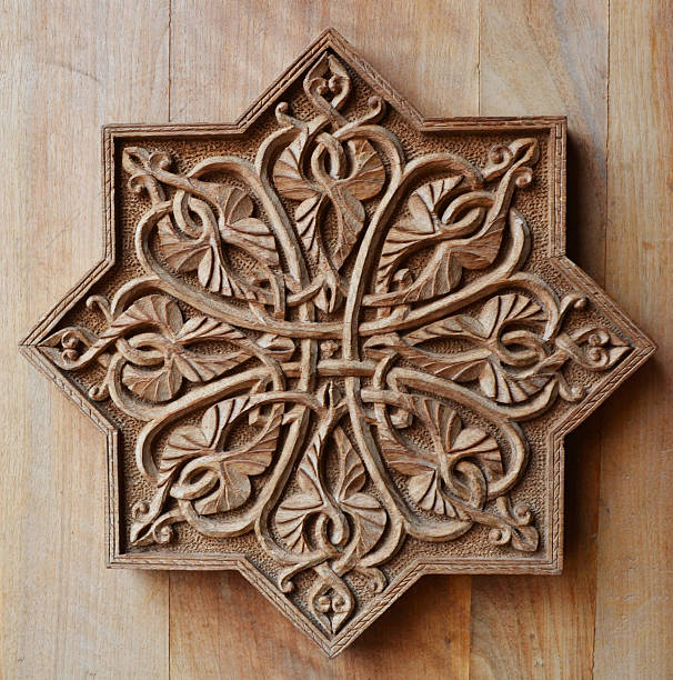 istock Ornament on wooden door 510127009