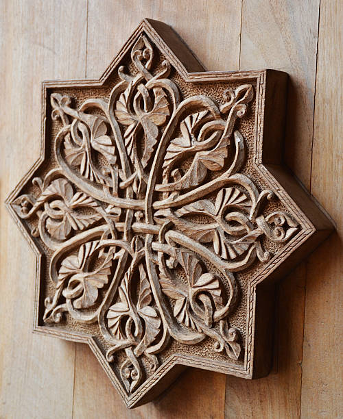 istock Ornament on wooden door 510127047