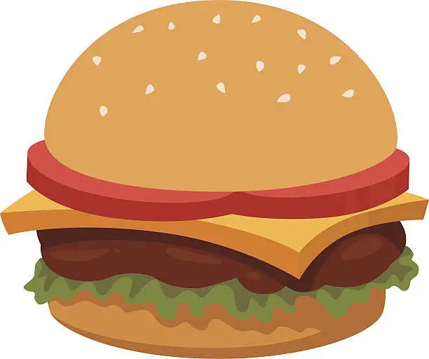 Vector illustration of Burger Cartoon