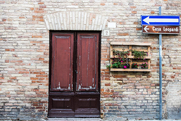 Recanati, Marche, Italy Directions to the house of the poet Giacomo Leopardi which I know is located in the historic center of Recanati. macerata italy stock pictures, royalty-free photos & images