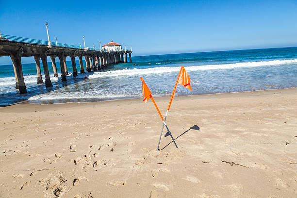 forbidden sign at beautiful Hermosa Beach in California