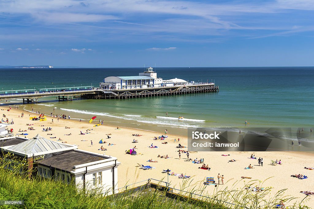 Bournemouth Beach Dorset Overlooking Bournemouth Beach and Pier Dorset England UK Europe Beach Stock Photo