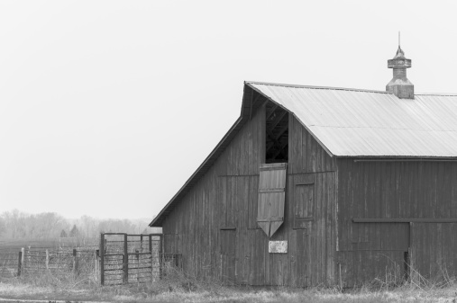 Overcast day with an old barn