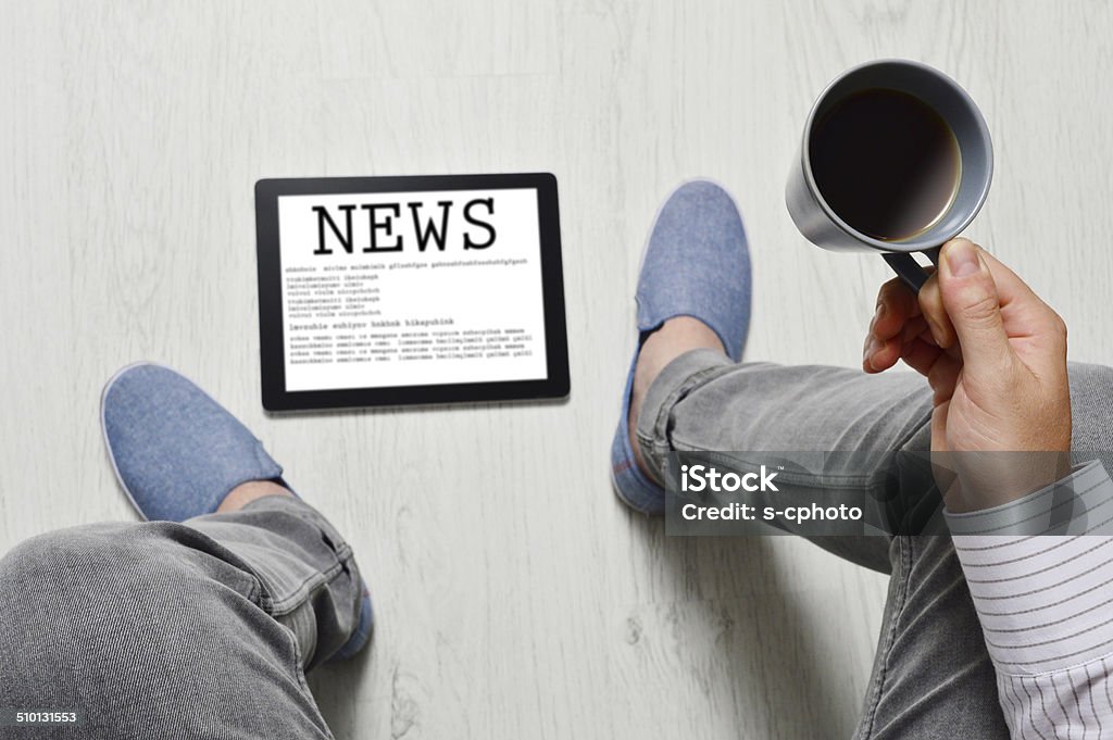 News (Click for more) News Casual Clothing Stock Photo