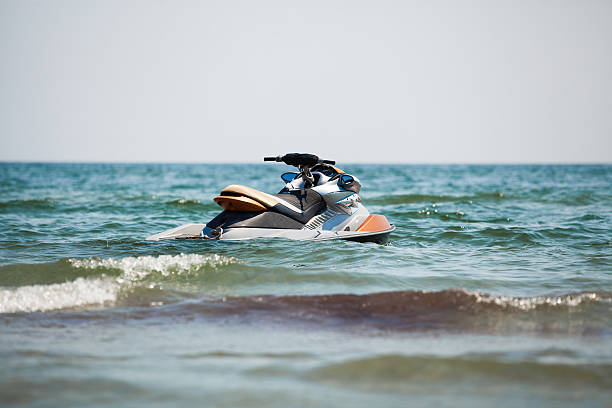 jet ski in water stock photo