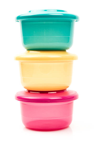 istock Glossy color food plastic containers isolated on white background 510132193