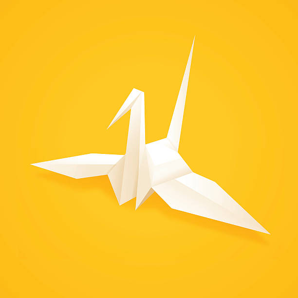ilustrações de stock, clip art, desenhos animados e ícones de papel origami da postura de grua - paper cranes