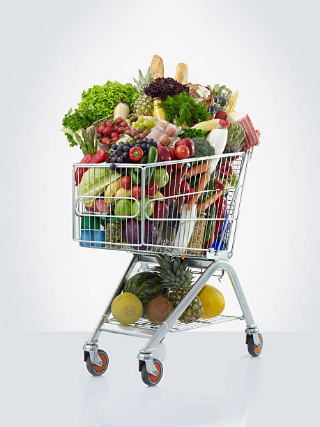istock shopping cart with food 510149078