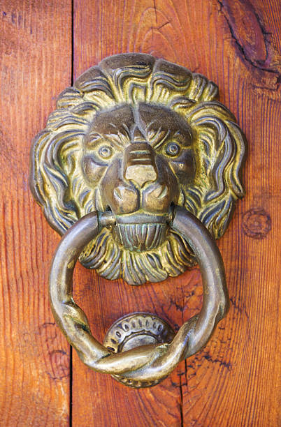 istock Wooden door decoration 510149660