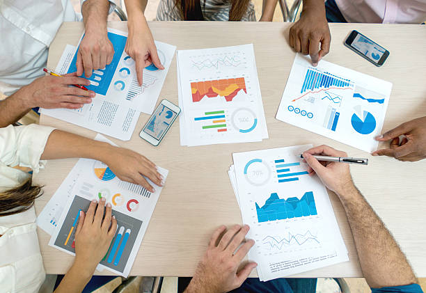 istock Business meeting at the office with statistic documents 510149688