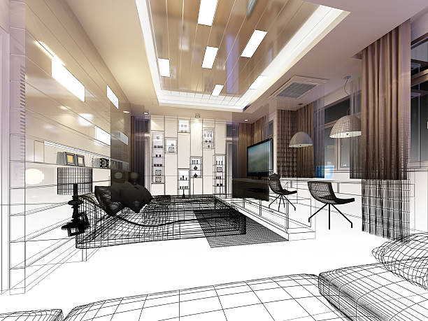 istock abstract sketch design of interior bedroom 510150624