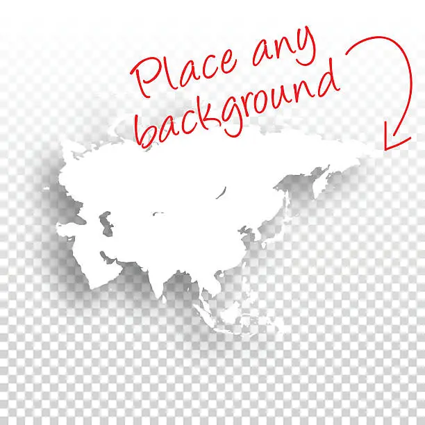 Vector illustration of Asia Map for design - Blank Background