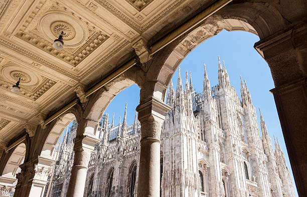 Duomo of Milan, Italy. Piazza del Duomo. stock photo