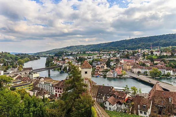 Schaffhausen is a Swiss city in the canton of the same name overlooking the river Rhine.