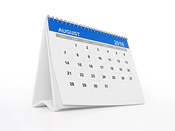 istock Blue Monthly Desktop Calendar: August 510155166