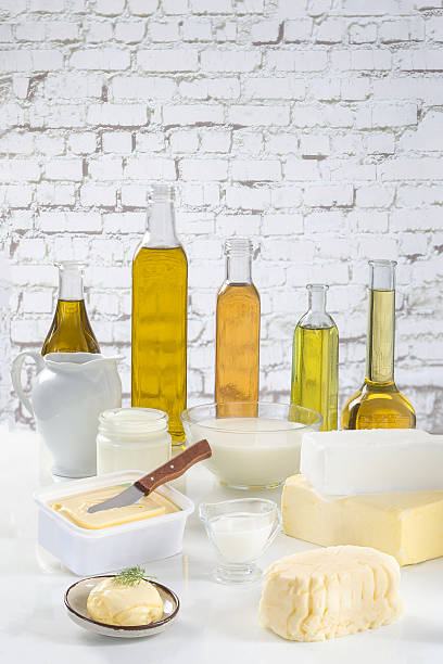 istock culinary variety of fats over white wall 510155250