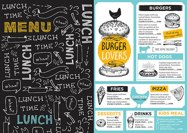 szablon menu restauracji, kawiarni,. - barbecue grill barbecue cooking hot dog stock illustrations