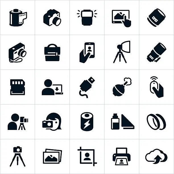 Vector illustration of Photography and Camera Icons