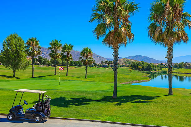 поле для гольфа в южной калифорнии - lawn desert golf california стоковые фото и изображения