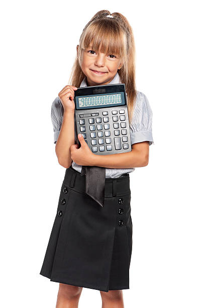 istock Little girl with calculator 510158825