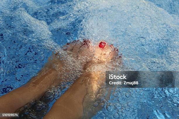 Feet Of A Woman Relaxing In A Hot Tub Stock Image Stock Photo - Download Image Now