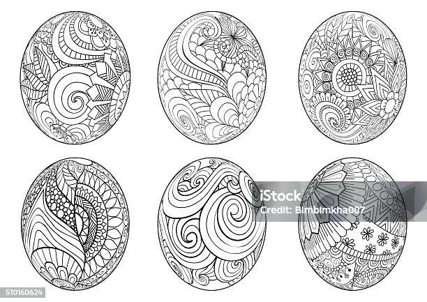 Easter Eggs Stock Illustration - Download Image Now - Mandala, Easter Egg, Coloring Book Page - Illlustration Technique