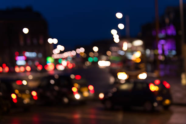istock Artistic style - Defocused, blurred urban abstract traffic background 510162754