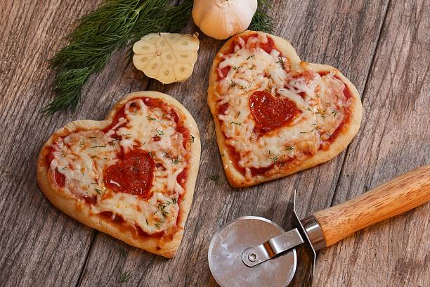 istock Heart shaped Pizza for Valentines day 510162918