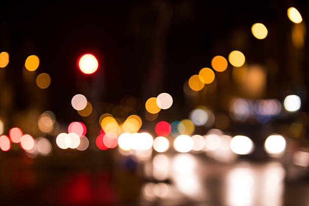istock Artistic style - Defocused, blurred urban abstract traffic background 510162964