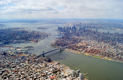 The Manhattan and Brooklyn aerial photo was taken in the Winter of 2013 from a Robinson 44 helicopter with the door removed.