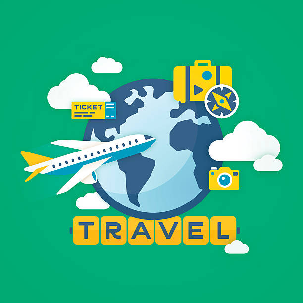 ilustraciones, imágenes clip art, dibujos animados e iconos de stock de fondo de viajes - travel locations illustrations