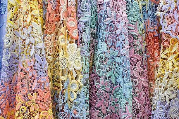 istock Pile of colorful lace fabric 510166440