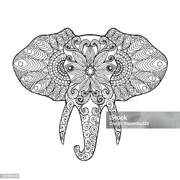 Elephant Head Stock Illustration - Download Image Now - Abstract, Adult, Animal