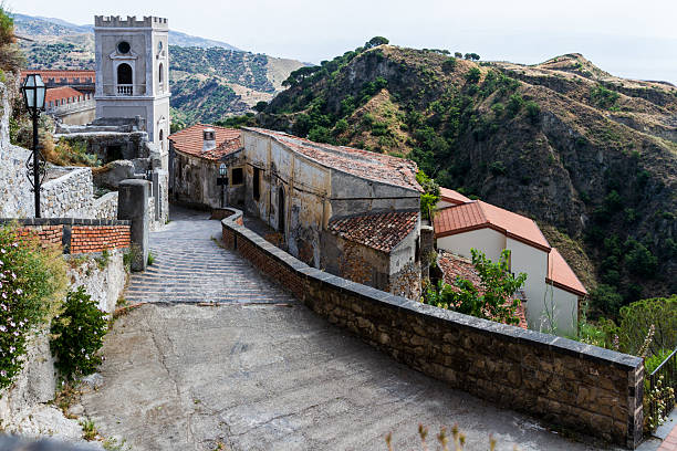 Sicilian Village Village road in Sicily godfather godparent stock pictures, royalty-free photos & images