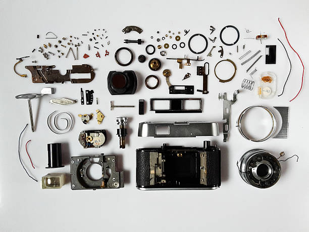 Disassembled vintage camera Vintage camera destroyed disassembling stock pictures, royalty-free photos & images