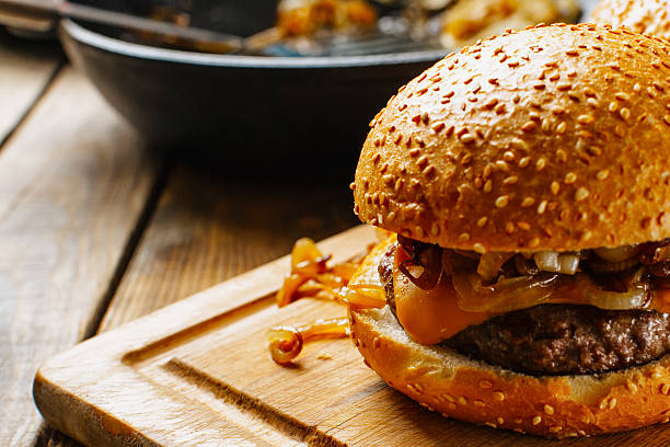 Slider burger on a cutting board