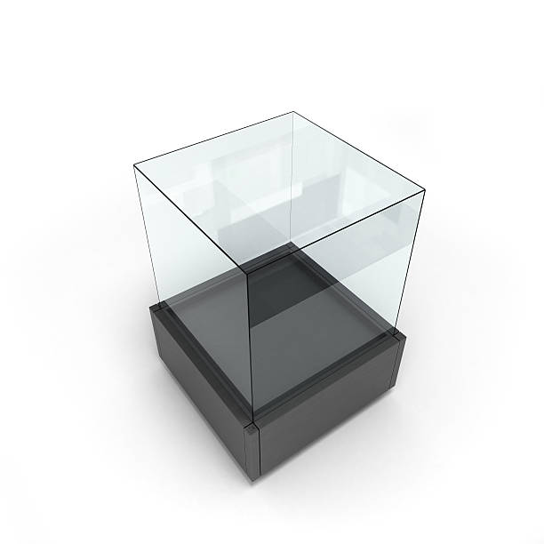 istock Black glass showcase isolated on a white 510173272