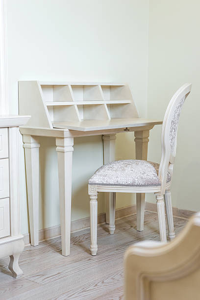 istock Classic white desk and chair 510177544