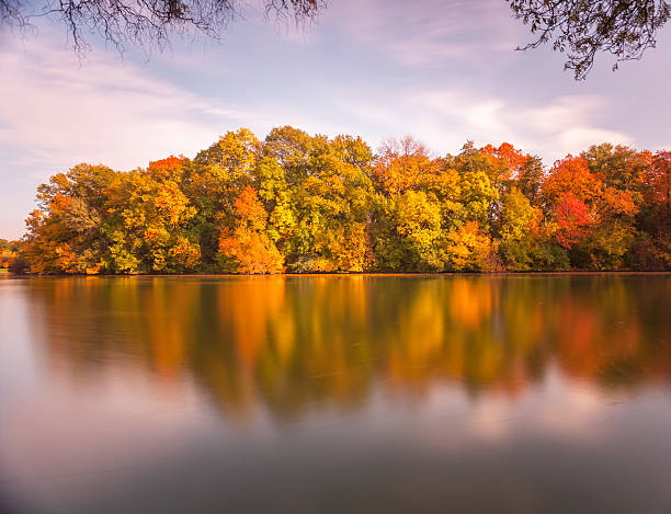 istock Autumn a park bench in Hungary 510178023