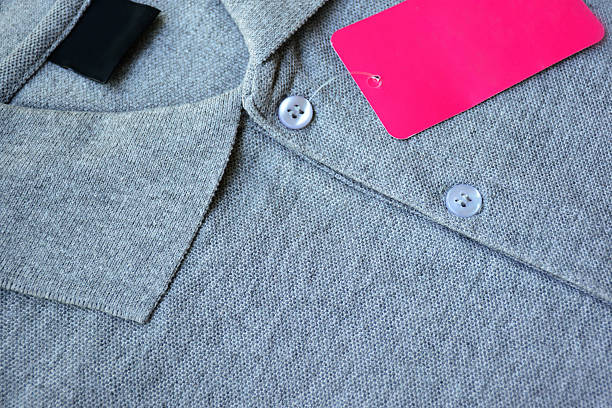 istock Gray Polo T-shirt and blank label. 510178123