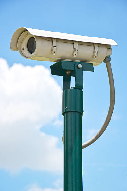 istock CCTV security camera, Close Circuit Television on blue sky. 510179315