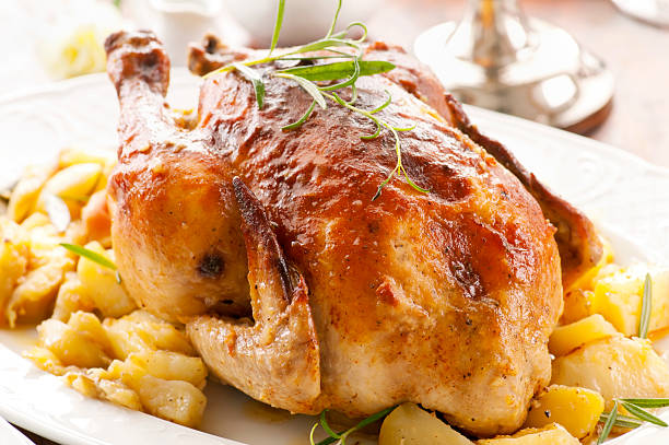 Roasted Chicken with Potato stock photo