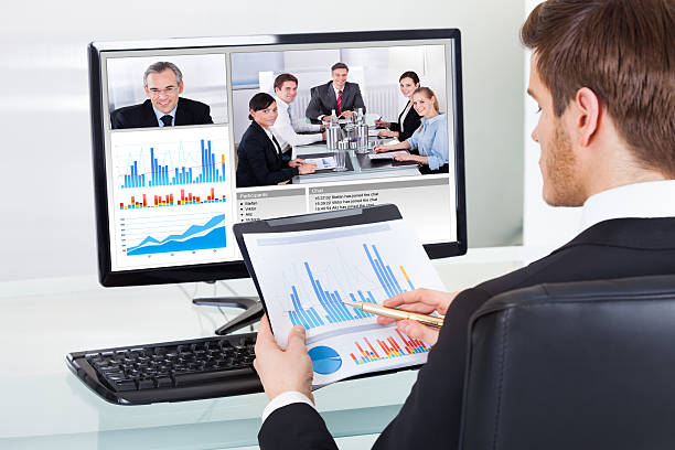 istock Businessman Video Conferencing With Colleagues 510181645
