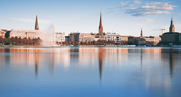 Hamburg, iew across the Inner Alster Lake