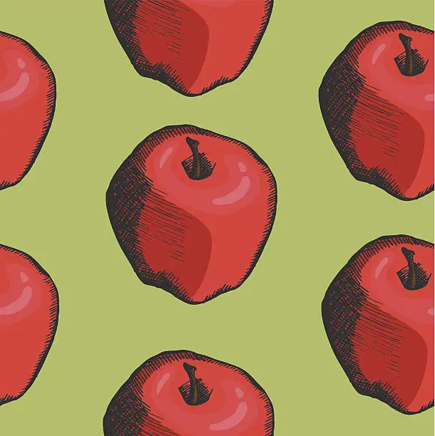 Vector illustration of apple pattern