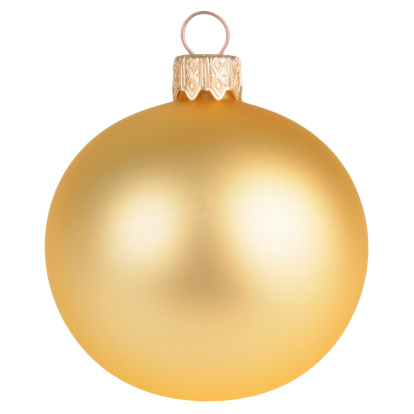 Gold christmas decoration ball isolated on white