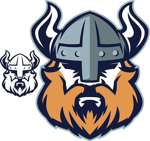 Viking Head vector art illustration