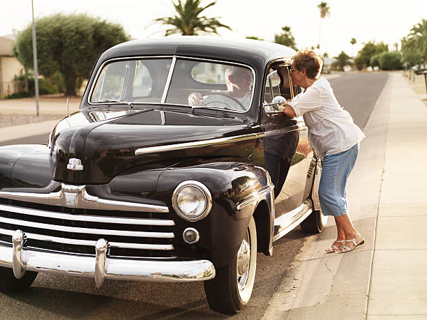 istock senior couple with vintage car 510185237