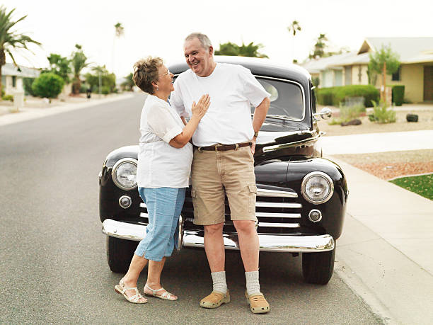 istock senior couple with vintage car 510185537