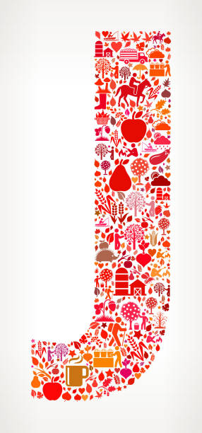 istock Letter J on Autumn Seasonal royalty free vector art Pattern 510198427